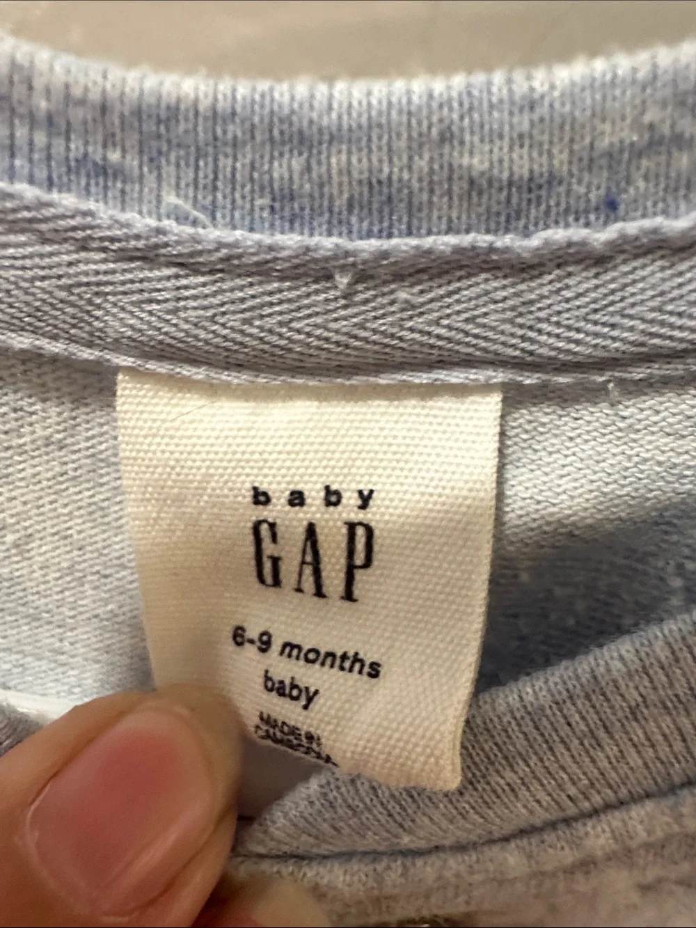 GAP Light Blue Cloud-Print Footed One-Piece
